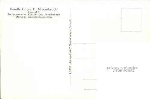 Schwalenberg Kuenstlerklause Kuenstlerkarte  / Schieder-Schwalenberg /Lippe LKR