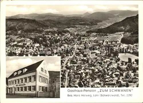 Lahr Schwarzwald Gasthaus zum Schwanen Fliegeraufnahme / Lahr /Ortenaukreis LKR