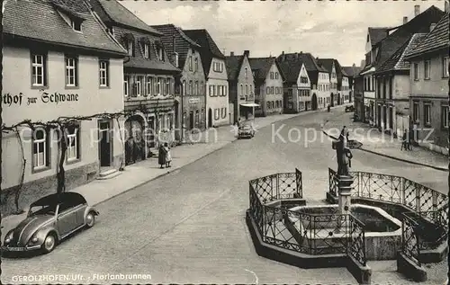 Gerolzhofen Florianbrunnen Autos / Gerolzhofen /Schweinfurt LKR