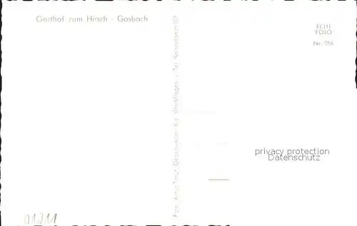 Gosbach Gasthaus zum Hirsch / Bad Ditzenbach /Goeppingen LKR