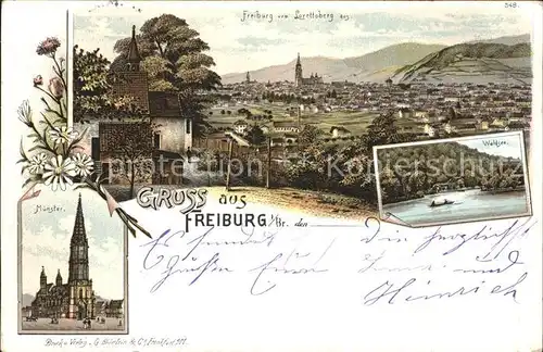 Freiburg Breisgau Blick vom Lorttoberg aus Muenster / Freiburg im Breisgau /Breisgau-Hochschwarzwald LKR