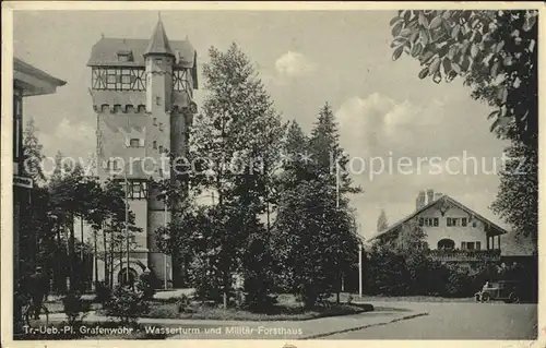 Grafenwoehr Wasserturm und Millitaer-Forsthaus / Grafenwoehr /Neustadt Waldnaab LKR