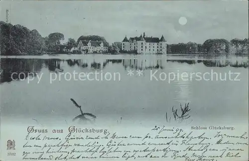 Gluecksburg Ostseebad Schloss bei Mondschein / Gluecksburg (Ostsee) /Schleswig-Flensburg LKR