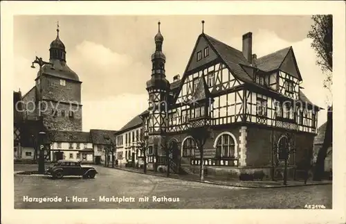 Harzgerode Marktplatz Rathaus / Harzgerode /Harz LKR