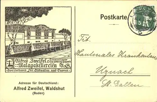 Waldshut Tiengen Rhein Alfred Zweifel Malagakellereien /  /