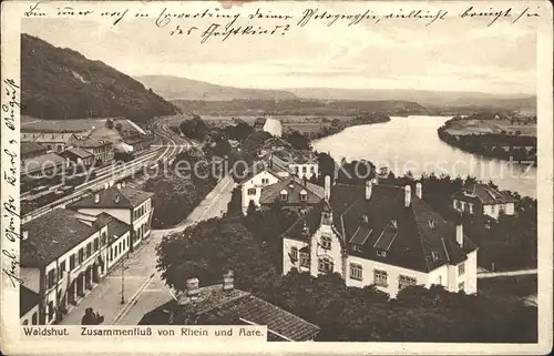 Waldshut Tiengen Rhein Zusammenfluss von Rhein und Aare /  /