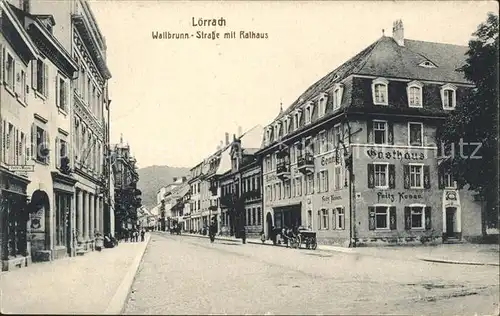 Loerrach Wallbrunnstrasse mit Rathaus / Loerrach /Loerrach LKR