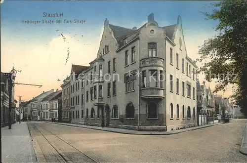 Stassfurt Hecklinger-Strasse mit Park-Strasse / Stassfurt /Salzlandkreis LKR