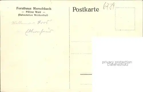 Weidenthal Pfalz Forsthaus Morschach / Weidenthal /Bad Duerkheim LKR
