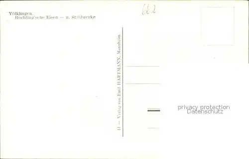 Voelklingen Roechlingsche Eisen und Stahlwerke / Voelklingen /Saarbruecken Stadtkreis