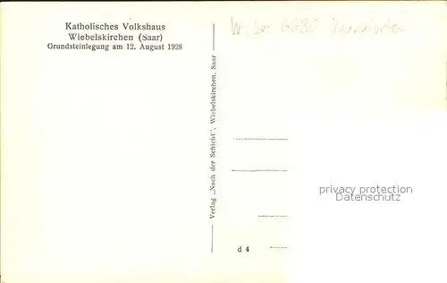 Wiebelskirchen Katholisches Volkshaus  / Neunkirchen /Neunkirchen LKR