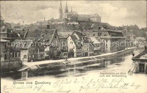 Bamberg Regnitzpartie mit Michaelisberg / Bamberg /Bamberg LKR