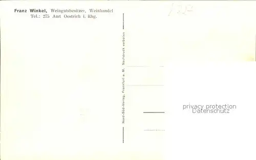 Oestrich-Winkel Weinhandel Franz Winkel Gasthaus zum Schwan / Oestrich-Winkel /Rheingau-Taunus-Kreis LKR