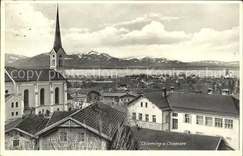 Chieming Chiemsee mit See und Alpen / Chieming /Traunstein LKR