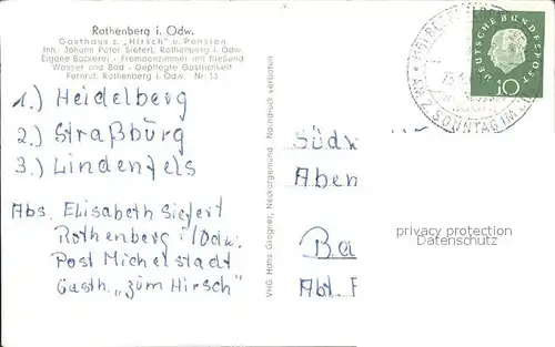 Rothenberg Odenwald Gasthaus zum Hirsch Pension / Rothenberg /Odenwaldkreis LKR