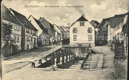 Beerfelden Odenwald Brunnenstrasse mit Muemmlingquellen / Beerfelden /Odenwaldkreis LKR