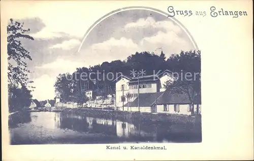 Erlangen Kanal und Denkmal / Erlangen /Erlangen Stadtkreis