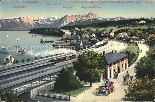 Starnberg See Alpen Bahnhof Zug Hafen Auto Postkutsche / Starnberg /Starnberg LKR
