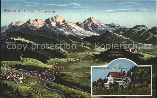 Bad Adelholzen Oberbayern Panoramakarte  / Siegsdorf /Traunstein LKR