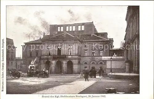Stuttgart Brand des Hoftheaters 1902 Feuerwehr / Stuttgart /Stuttgart Stadtkreis