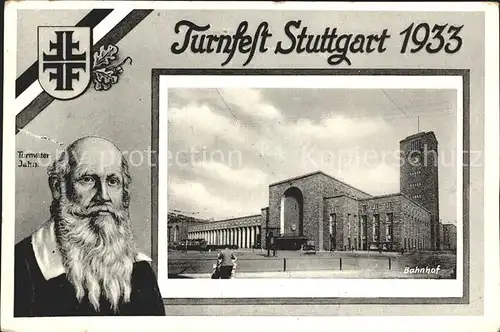 Stuttgart Turnfest Bahnhof Portrait Turnvater Jahn / Stuttgart /Stuttgart Stadtkreis