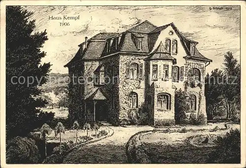 Grunbach Remshalden Haus Kempf Kuenstlerkarte um 1906 / Remshalden /Rems-Murr-Kreis LKR