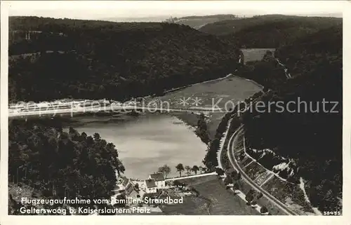 Gelterswoog Familien Strandbad See Kurhaus Fliegeraufnahme / Kaiserslautern /Kaiserslautern LKR