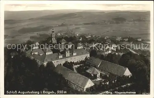 Augustusburg Schloss Erzgebirge Fliegeraufnahme / Augustusburg /Mittelsachsen LKR