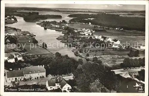 Prieros Gasthaus Prierosbrueck See Fliegeraufnahme / Heidesee /Dahme-Spreewald LKR