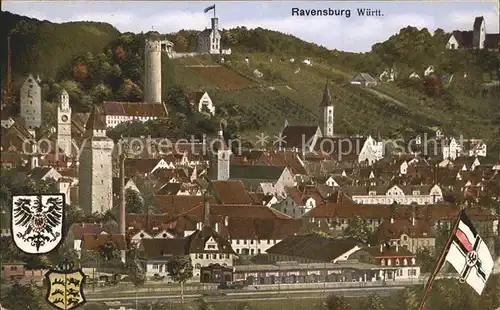 Ravensburg Wuerttemberg Teilansicht Turm Kirche Wappen / Ravensburg /Ravensburg LKR