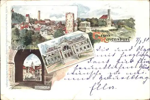 Ravensburg Wuerttemberg Kirche Turm Veitsburg Obertor Schloss / Ravensburg /Ravensburg LKR