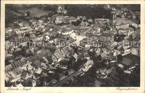 Loessnitz Erzgebirge Stadtmitte Kirche Fliegeraufnahme Junkers Luftbild Nr. 28857 / Loessnitz /Erzgebirgskreis LKR