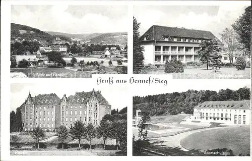 Hennef Sieg Gesamtansicht Kneippkurhaus Sportschule Schwimmbad Kloster / Hennef (Sieg) /Rhein-Sieg-Kreis LKR