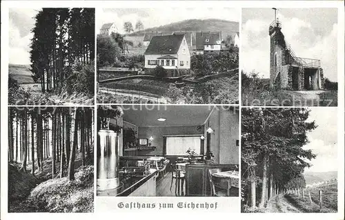 Dieringhausen Gasthaus zum Eichenhof Waldpartie Aussichtsturm / Gummersbach /Oberbergischer Kreis LKR