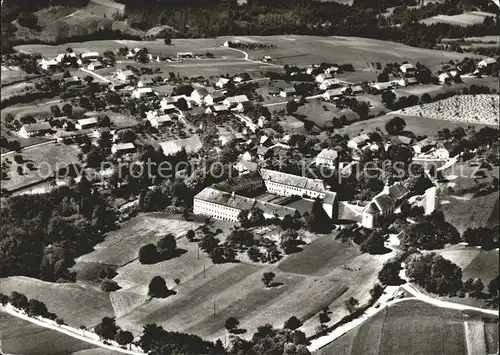 Wessobrunn Kloster Pfarrkirche mit Roemerturm Fliegeraufnahme Straehle Bild Nr. 33682 / Wessobrunn /Weilheim-Schongau LKR