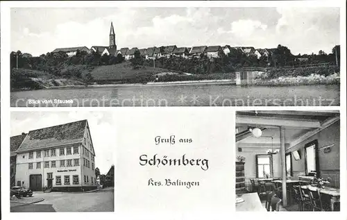 Schoemberg-Schoerzingen Blick vom Stausee Restauration Schwenk Gasthaus / Schoemberg /Zollernalbkreis LKR