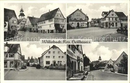 Willsbach Ortspartie Kirche Ladengeschaeft / Obersulm /Heilbronn LKR