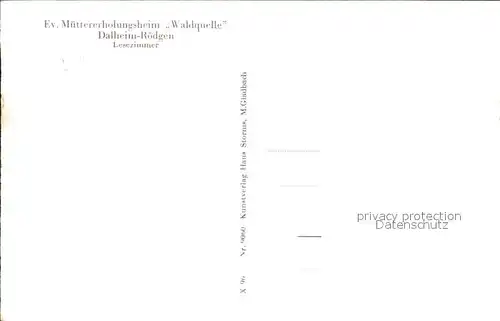 Dalheim-Roedgen Lesezimmer Ev. Muettererholungsheim Waldquelle / Wegberg /Heinsberg LKR