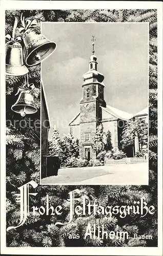 Altheim Freudenstadt Weihnachtskarte Kirche Glocke /  /