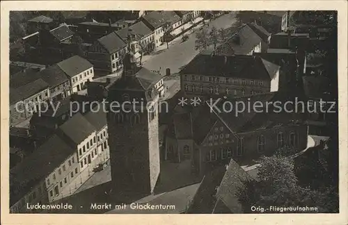 Luckenwalde Markt mit Glockenturm Fliegeraufnahme / Luckenwalde /Teltow-Flaeming LKR