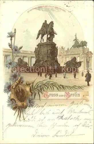 Berlin Denkmal Kaiser Wilhelm der Grosse / Berlin /Berlin Stadtkreis