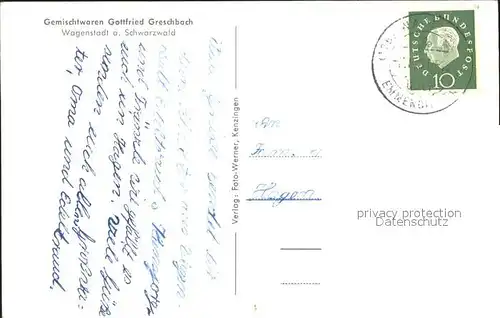 Wagenstadt Gemischtwaren Gottfried Greschbach / Herbolzheim /Emmendingen LKR