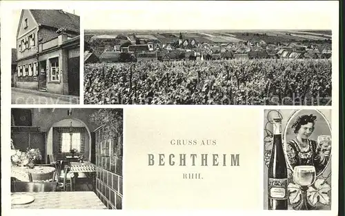 Bechtheim Rheinhessen Gasthaus zur Krone und Kolonialwaren Theodor Foerst / Bechtheim /Alzey-Worms LKR