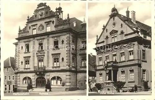 Herbolzheim Breisgau Hotel Sonne K. Schmidt Rathaus / Herbolzheim /Emmendingen LKR