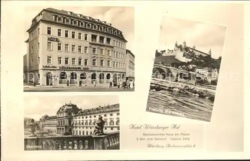 Wuerzburg Hotel Wuerzburger Hof Festung Marienberg Residenz / Wuerzburg /Wuerzburg LKR