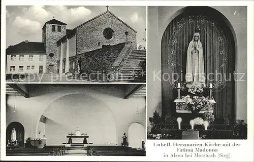 Alzen Sieg Herzmarien-Kirche mit Fatima Madonna / Morsbach /Oberbergischer Kreis LKR