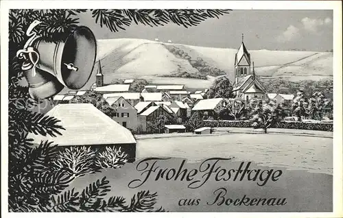Bockenau Weihnachtskarte Kolonialwaren Engelbert Mecking / Bockenau /Bad Kreuznach LKR