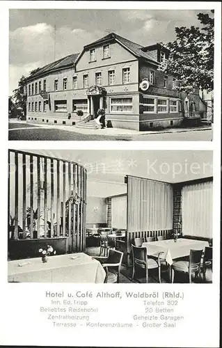 Waldbroel Hotel Café Althoff / Waldbroel /Oberbergischer Kreis LKR