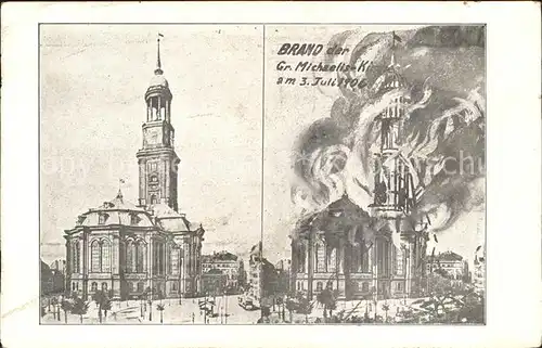 Hamburg Brand der Gr. Michaeliskirche / Hamburg /Hamburg Stadtkreis