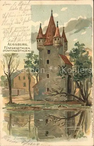 Augsburg Fuenfgradthurm Kuenstlerkarte / Augsburg /Augsburg LKR